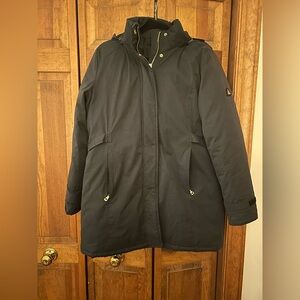 Spire Women’s Sz M Navy Blue Cold Weather Winter Puffer Coat W/ Removable Hood